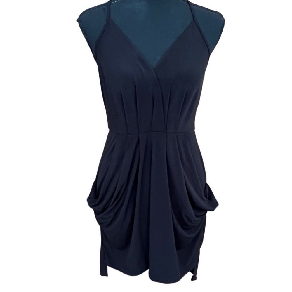 Bcbgeneration Black Drape Spaghetti Strap Drape P… - image 3